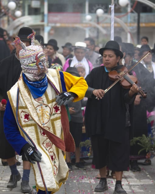 Kapak Raymi Celebration on the streets of Saraguro, Ecuador